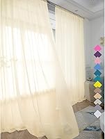 Vista 8 de L&TEC Cortinas transparentes beige para ventana, Beige
