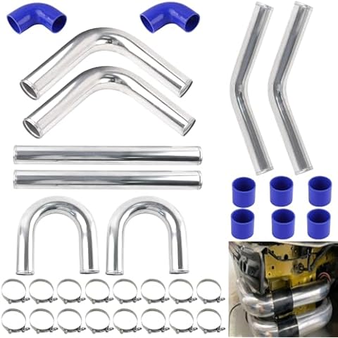 BAGARAATAN Universal 2.5" Aluminum Intercooler Piping U-Pipe Kit with Coupler and T-Clamps Cover