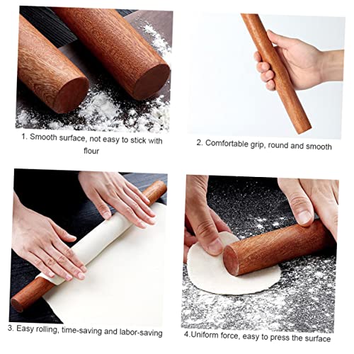 HEALEEP Wooden Kitchen Rolling Pin Set 40cm and 30cm Dough Pastry Roller 5pcs 28cm Steaming Cloth for Baking and Noodle Making - Image 6
