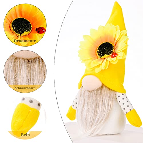 ENLACE Spring Sunflower Bee Gnome, Handmade Filled Faceless Doll Gnome Decorations Spring Decoration - Image 3