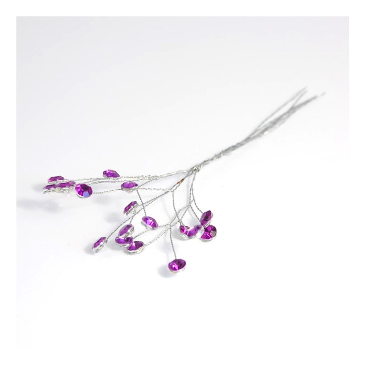 Bridal & Occasions - Bulk Purple S&W Bridal B1743pu | Branch | Diamante | 6Mm | 3 Stem | Pack Of 6 |