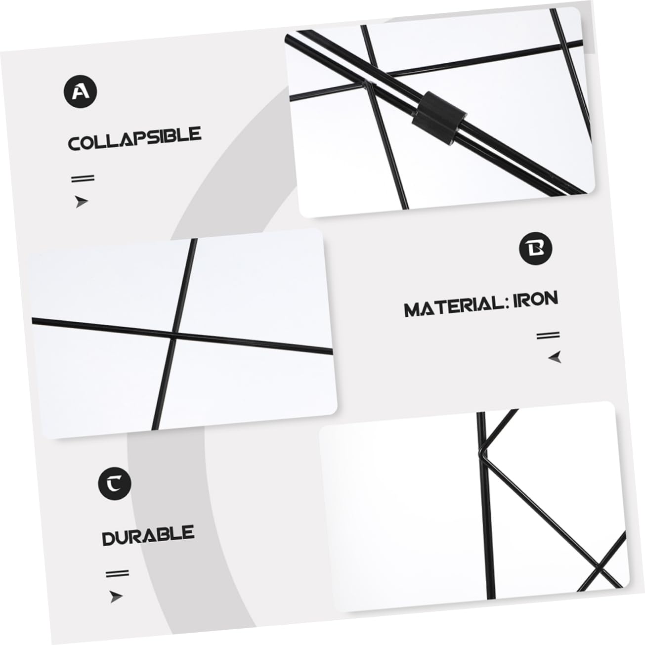 Treillis de Jardin Pliable en Fer, 5 Pièces, pour Plantes Grimpantes