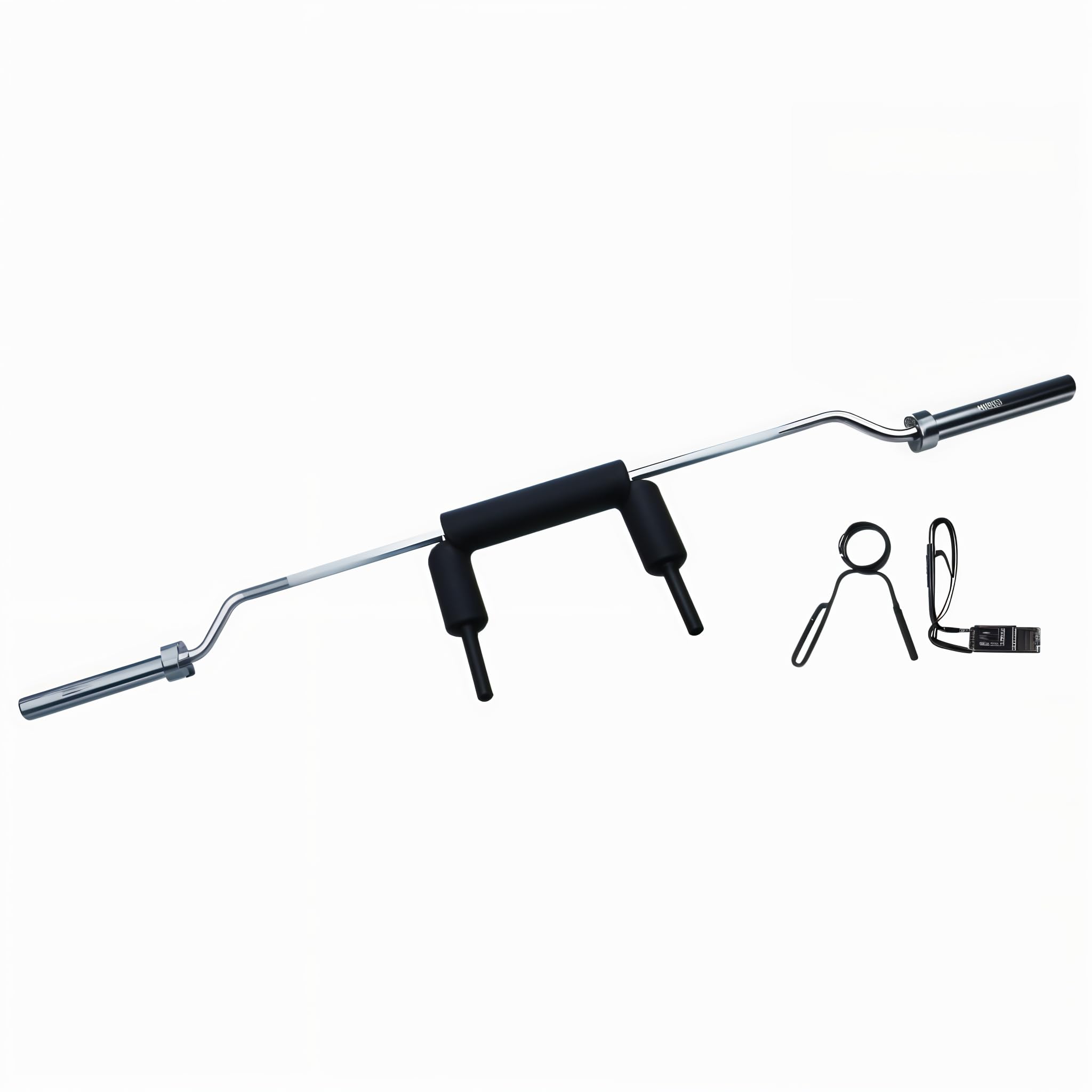 Barra Olímpica 20kg para Squad 220cm y disocs de Ø50mm de Diámetro - Barra Pesas Musculación con Rodamientos - Barra Pesas 28mm de Agarre para Gimnasio y Hogar - Barra Gym para Sentadillas