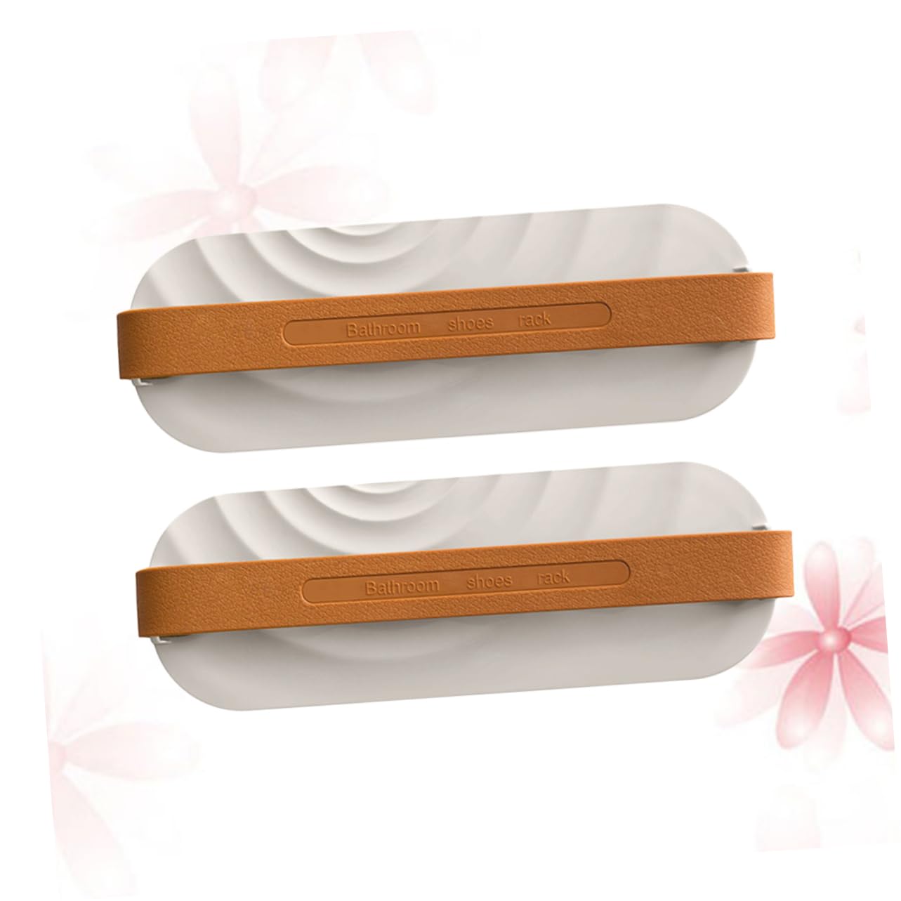 DECHOUS 2Pcs Wall Mounted Draining Slippers Rack Space Saving Shoe Storage Holder for Bathroom White Multi Function Shoes Shelf with Wave Pattern for Indoor Use