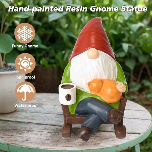 Gartenzwerg, witterfeste Gartenfiguren, Heimhofdekorationen, Trinkkaffee Gartenzwerge – Bild 5