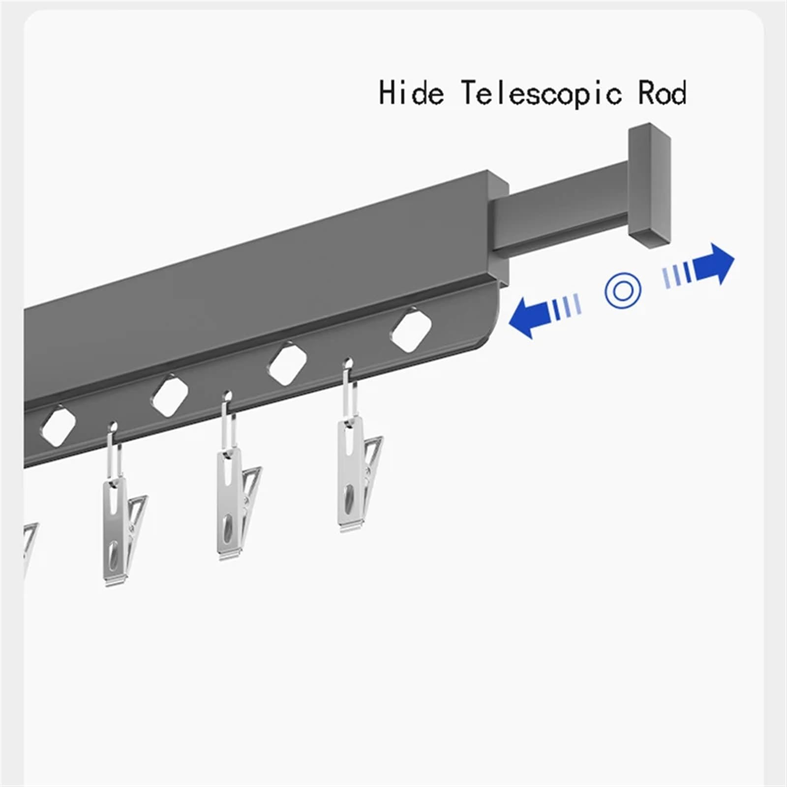 Stendibiancheria a Scomparsa a Parete Stendibiancheria for montaggio a parete pieghevole for carichi pesanti a scomparsa Appendiabiti rotante(2 Rod White)