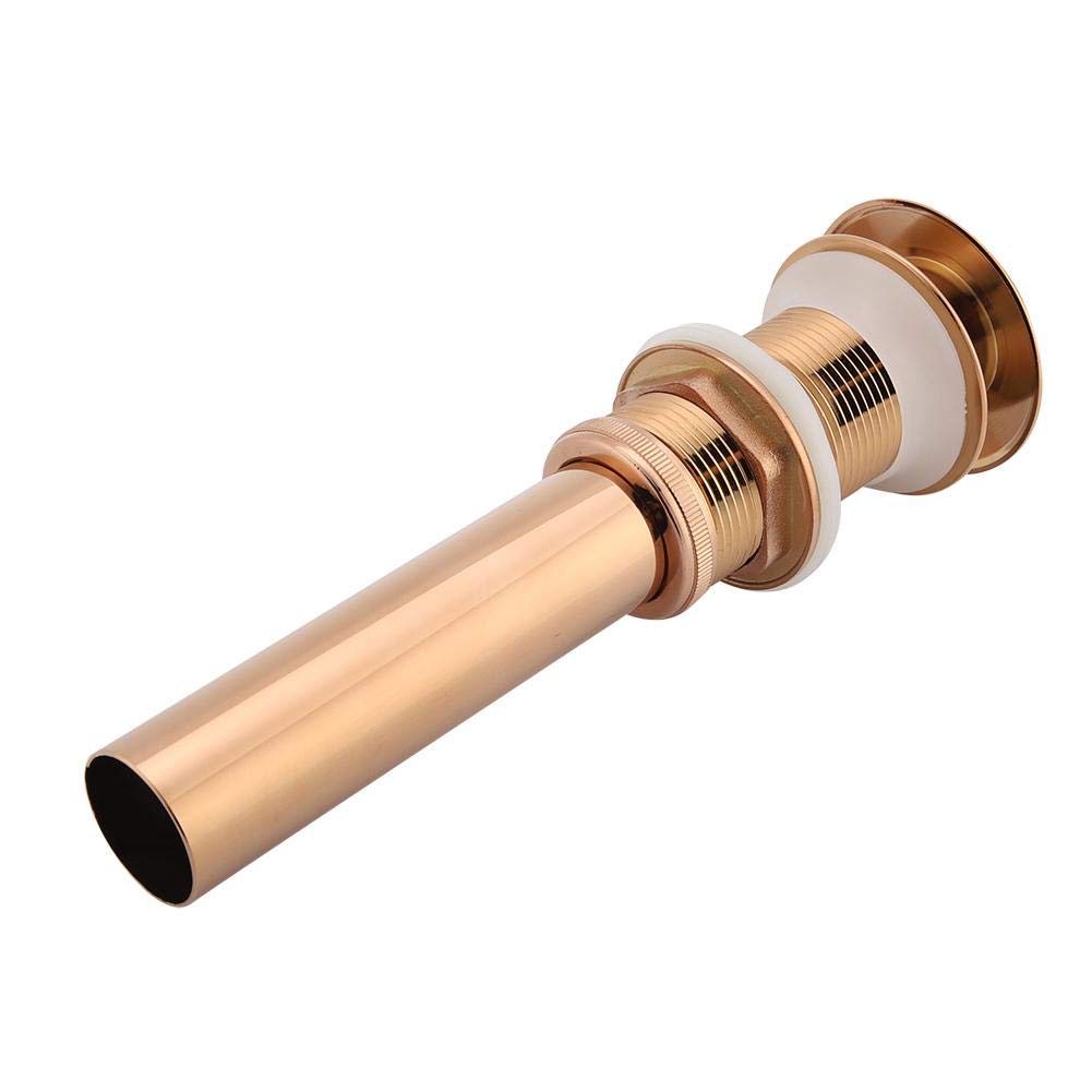 G1-1/4 "Bonde de Vidage Assemblage de Drain Escamotable en Laiton Évier de Vidange Bouchon de Vidange Robinet de Salle de Bain Drain sans Trop-Plein (Rose Gold)