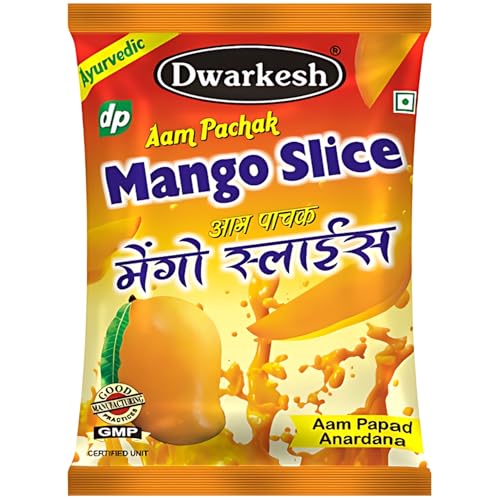 Image of Dwarkesh Original Dry Mango Slice 500gm - Handmade Aam Papad Khatta Meetha Candy | Natural Dried Mango Slice Churan | Tasty Digestive Mukhwas - Ayurvedic Pachak Aam Papad No Preservatives