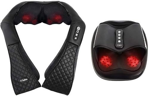 Zyllion Masajeador de cuello Shiatsu ZMA-28 y paquete de masajeador de pies Shiatsu ZMA-31 (negro) disponible en Yaxa Venezuela