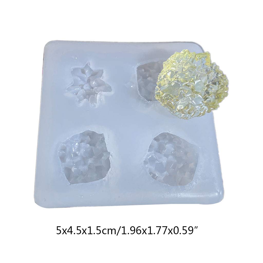 BUZHI Resin Crystal Cluster Silicone Mold for Quartz Rock, Epoxy Resin Casting, Druzy Gem Jewelry Making