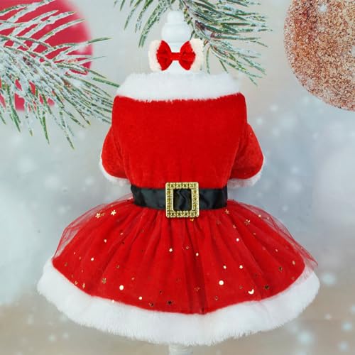 Disfraz de Navidad para perro talla L color rojo miniatura 6