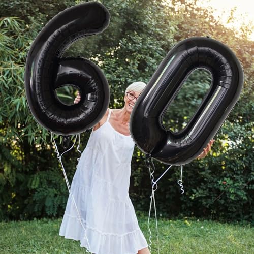 Image of Number Balloons Black Party Balloon - Giant Number 10 Balloon, 40 Inch Large Balloon for Birthday Decorations, Black Party Supplies for Men Women