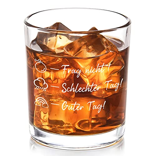 Joymaking Whiskyglas mit Gravur - Frag Nicht/Guter Tag/Schlechter Tag, Lustige Whisky Gläser Whisky...