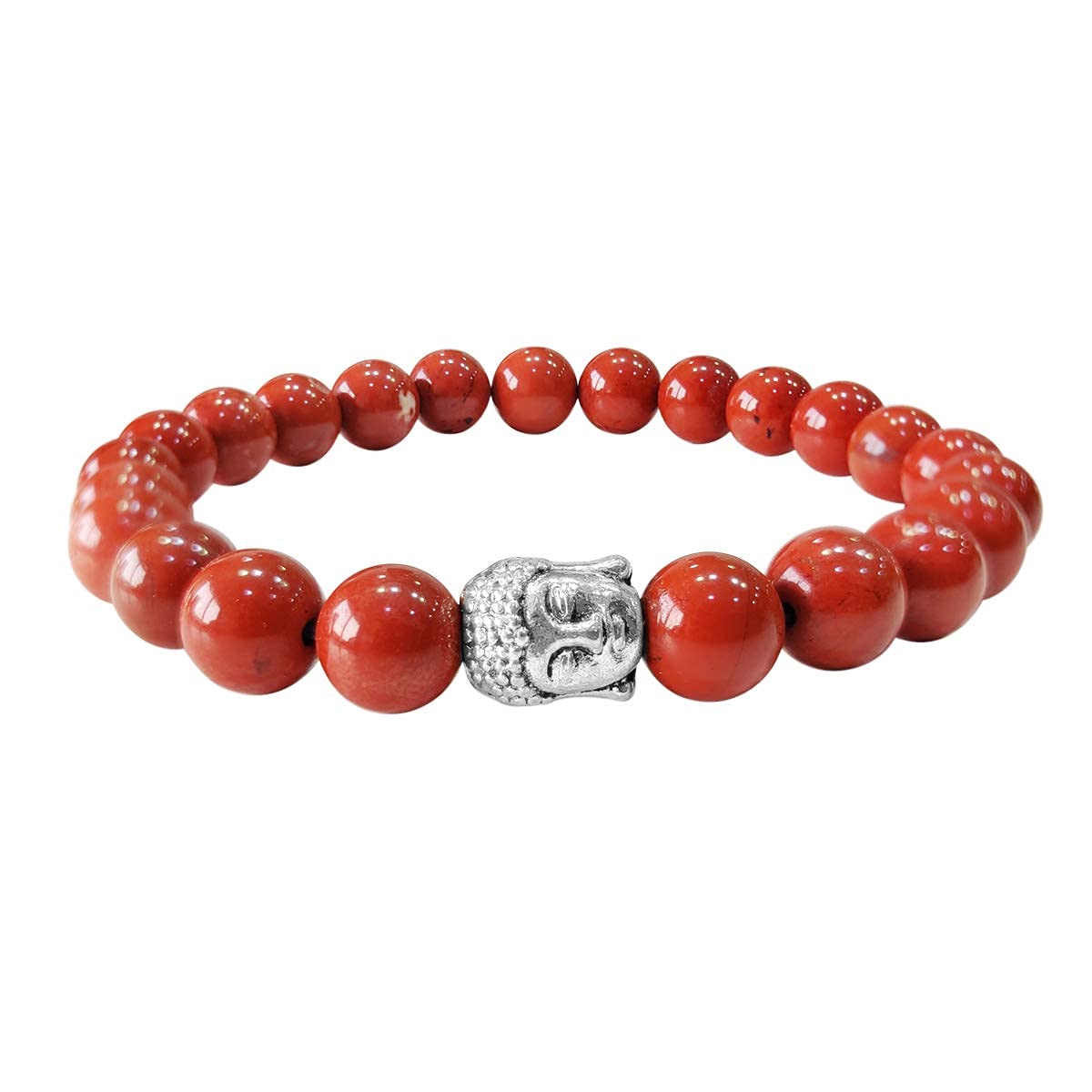 Red jasper Beads Buddha Head Charm Bracelet tone Bracelet for Reiki Healing and Crystal Healing Stone Bracelet