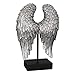 Produktbild Casablanca Deko Skulptur Figur Wing - Engel Flügel Deko Weihnachten aus Poly - Farbe: Silber - Höhe 30 cm