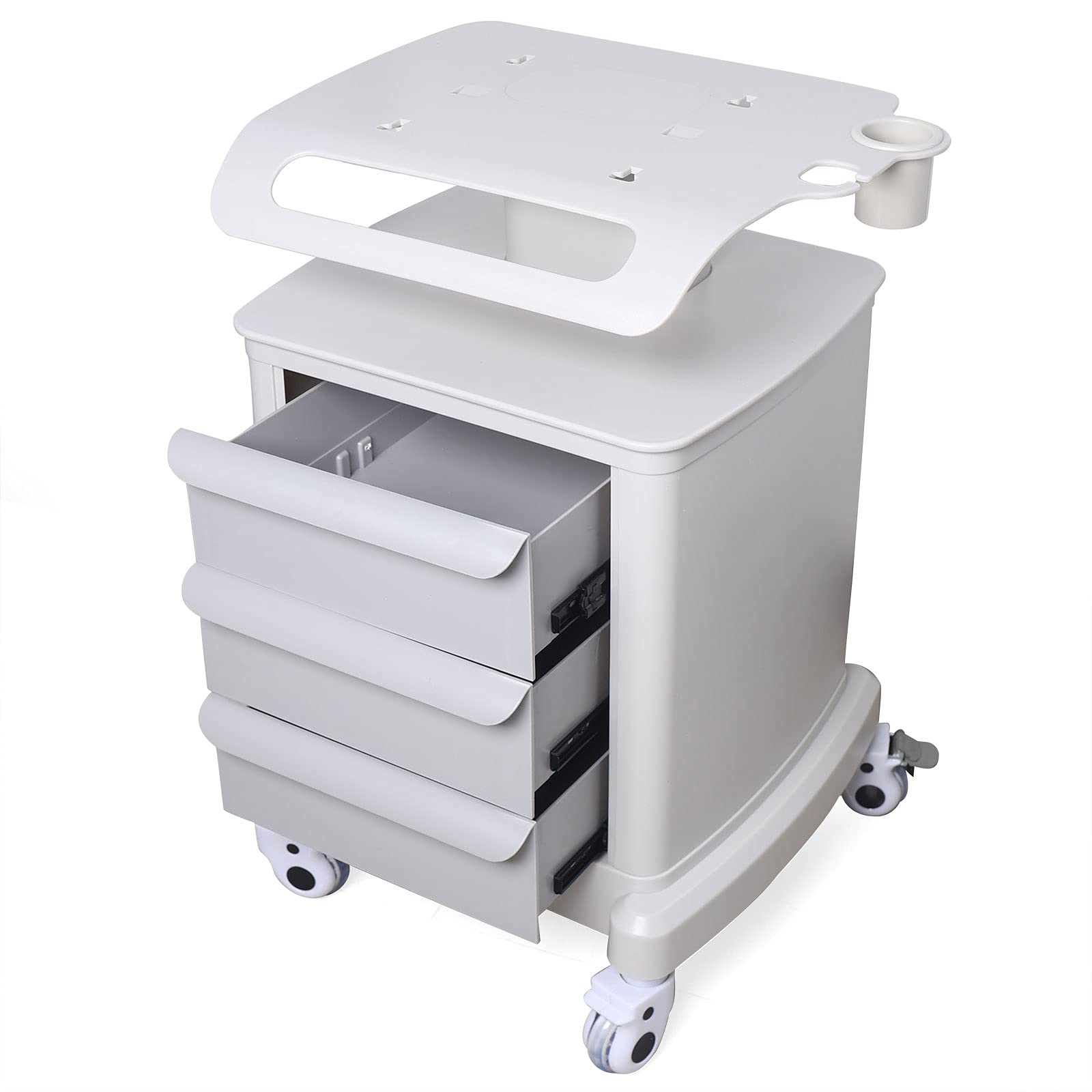 CNCEST Trolley Cart,3 Layer Salon SPA Trolley Stand Cart Assembled for Beauty Machines,360 Degree Rotatable Pulley for Beauty Salon,Barber Shop,SPA Center,Home,Barbershop