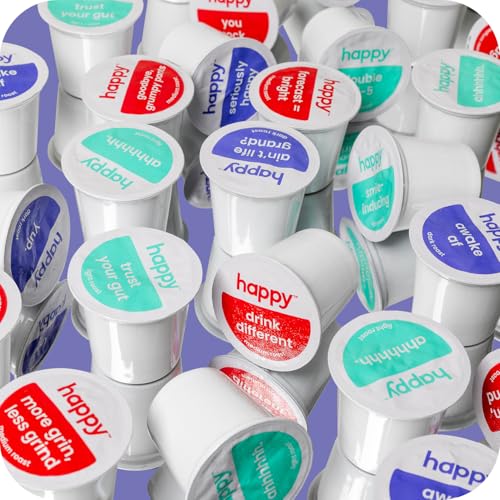 happy coffee dark roast coffee pods, 60 count, notes of cocoa & contentment, compatible with most K-cup brewers, rainforest alliance certified - Image 3