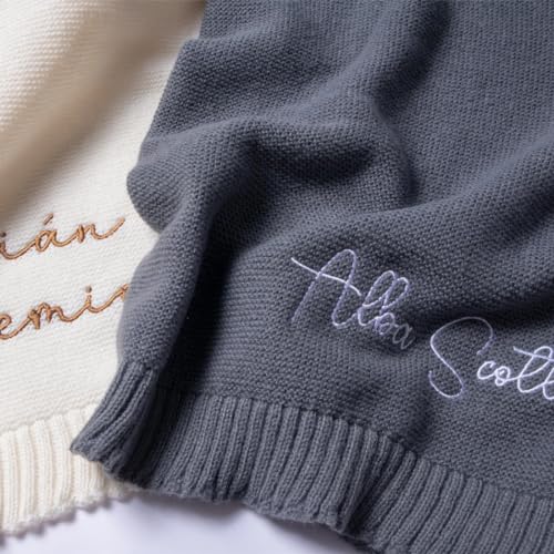 JALCH Custom Personalized Baby Blanket, Embroidered Blanket with Name, Custom Name Baby Girl Blanket Shower Gift, 40 * 30inch, Handmade Nursery Blankets, Newborn Baby Gifts for Boy/Girl, Birthday4