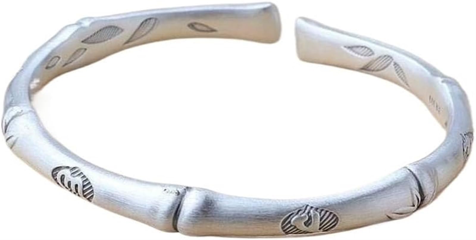 Bracciale in argento, bracciale rigido alla moda, bracciale rigido in argento 999 da donna in bambù riportato citazioni buddiste felici Bracciale in argento Nanmo Amitabha I braccialetti possono esser