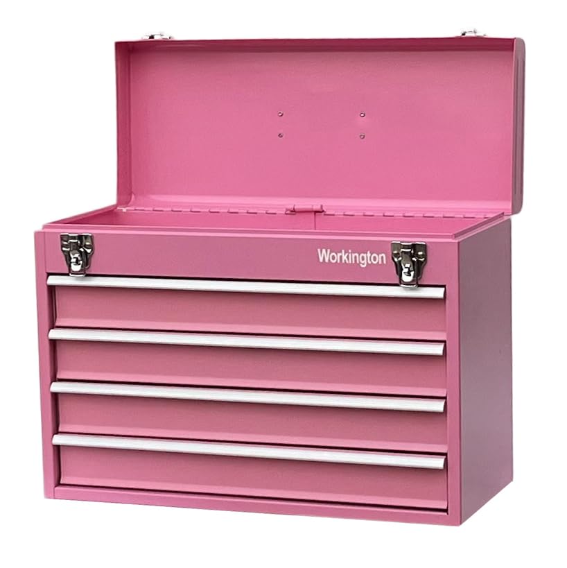 Workington Portable Metal Tool Chest with 4 Drawers, 20" 4-Drawer Tool Chest Cabinet with Ball Bearing Drawer Slides, Steel Tool Storage Box Organizer