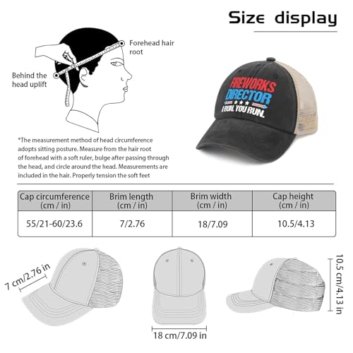 Image of Fireworks Director I Run You Run Golf hat Trucker Cap Marine Blue Mens Hats and caps Gifts for Mom Cool Cap