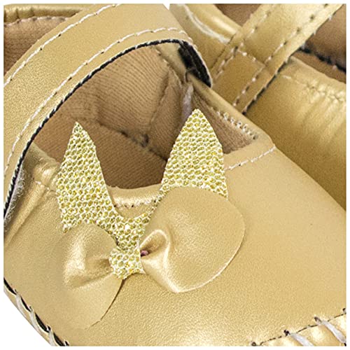 Image of Neska Moda Baby Girls Synthetic Leather Hook & Loop Loafer Booties /Shoes For 6 To 12 Months -BT908