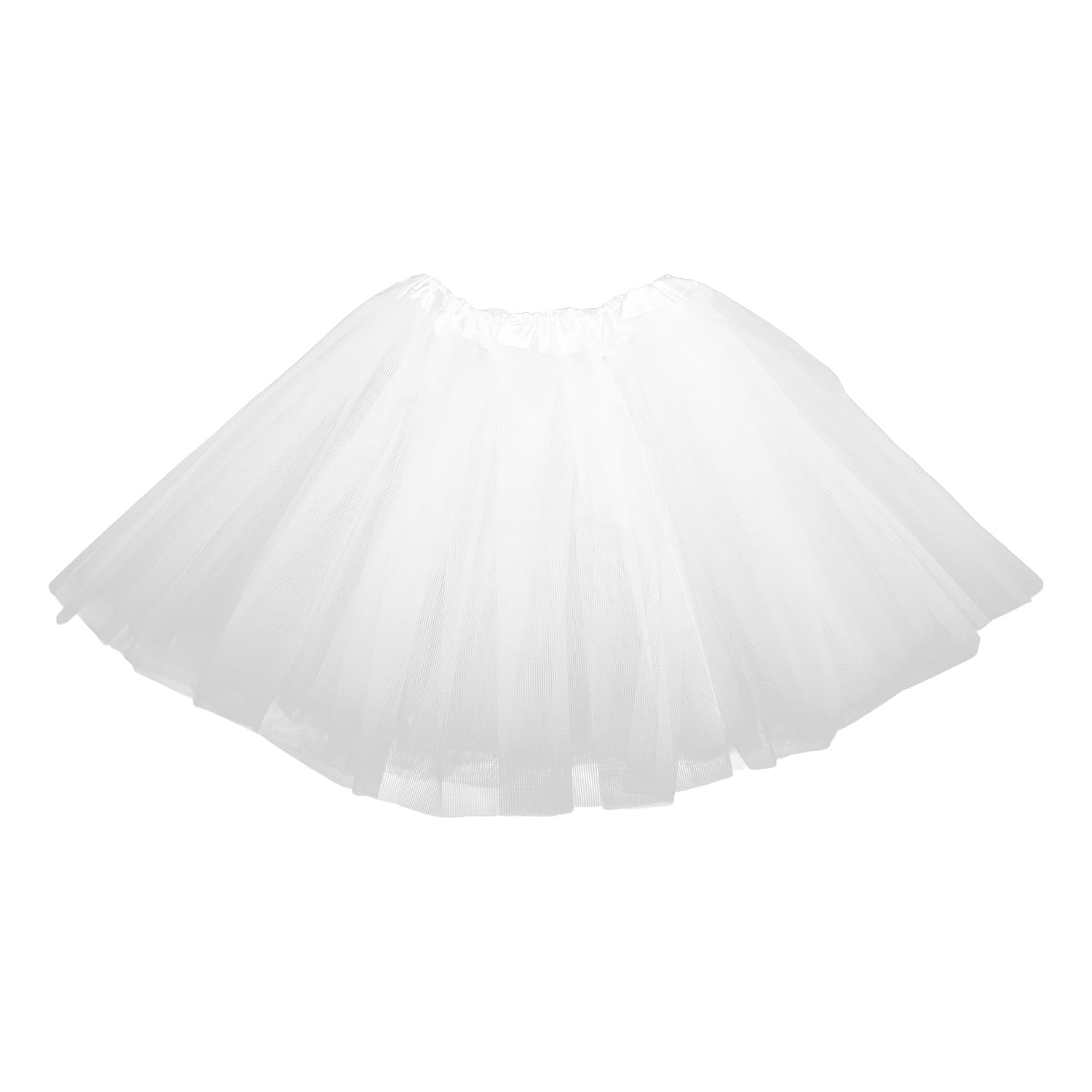 wellrun Women's & Girls White Tutu Skirt,30CM Length,Elastic Waist Layered Tutu Dress for Costume Party,Fancy Dress,Christmas,Birthday