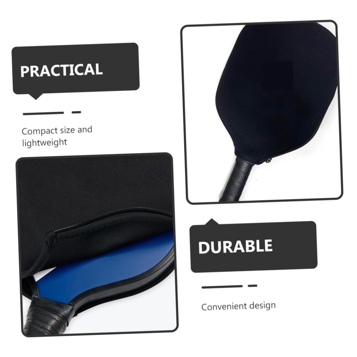 UPKOCH Schlägerschutz Abdeckung Ball schützend Fall Gericht Tischtennisschlägergehäuse Tischtennisschlägerhüllen Wiederverwendbare Schutzhülle für Schläger Neopren-Material Schwarz