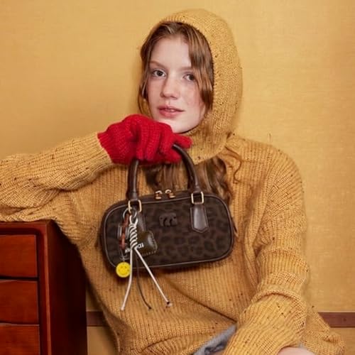 Bolso Boston Leopardo para Mujer en Cuero Sintético Retro Mini Tote miniatura 2