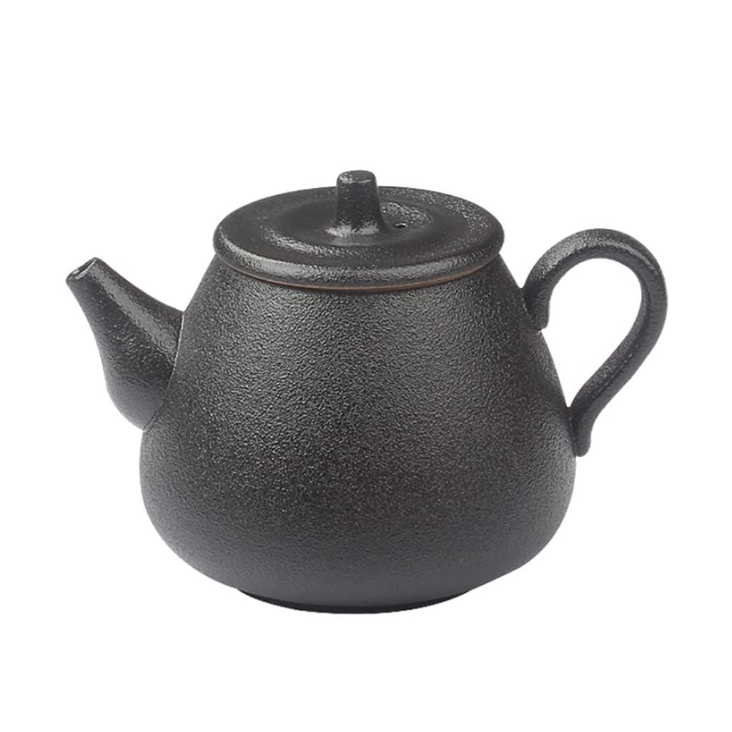Hervidor Para Estufa 210 Ml Tetera De Estilo Japonés Tetera De Cerámica Tetera Para El Hogar Juego De Té De Kung Fu De Cerámica Negra Olla Individual Para Acampar Olla Retro Suministros De Cocina Tet