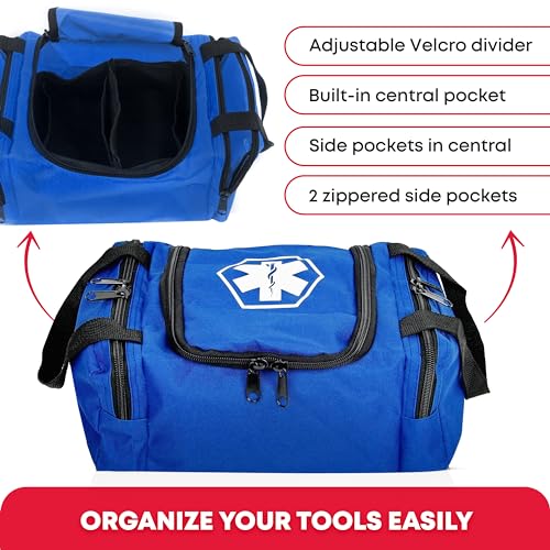 Image of Ever Ready First Aid EMS First Responder Fully Stocked Trauma First Aid Kit - Blue