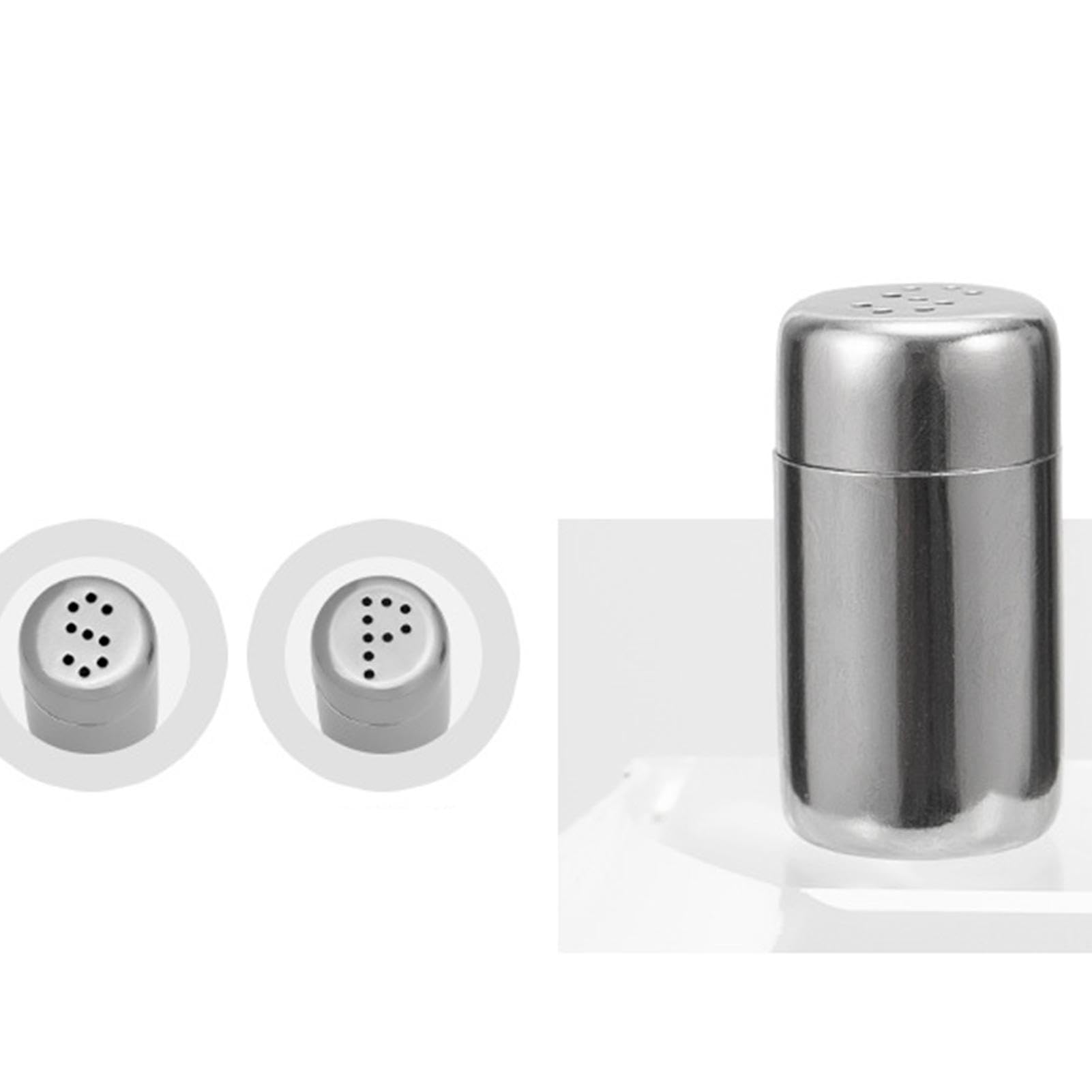 Lot 6 Salières Camping Lot De 6 Mini Salières Inox Avec Couvercle - Épices Voyage, Camping, Pique-Nique - Compactes Accessoire Pique Nique