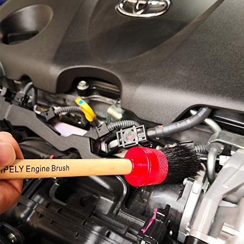image for IPELY Natural Boar Hair Premium Detail Brushes for Engines, Wheels, In