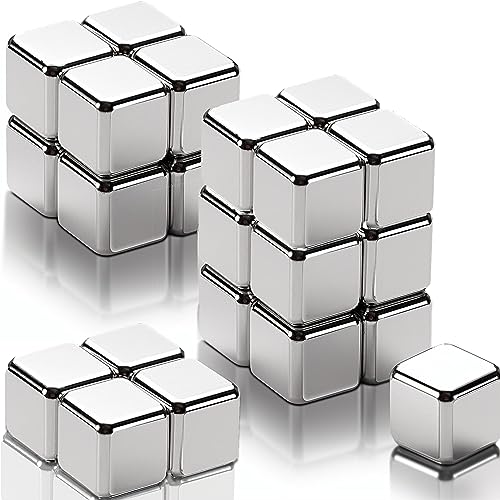 Aimants Cubiques Néodyme Extra Puissants - 25 Pièces de 10mm pour Tableau Magnétique, Réfrigérateur, Travaux Manuels - Petits Aimants Blancs,...