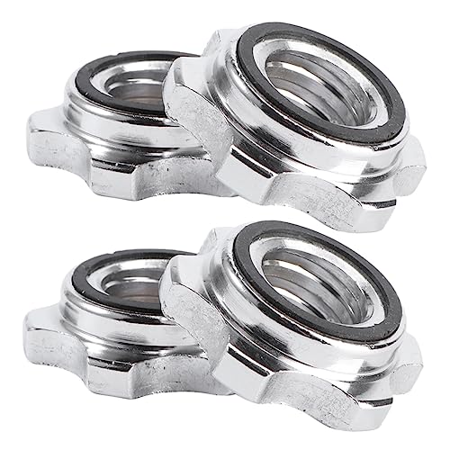 Generic 4Pcs Collar Security Nut for Barbell Weight Skid Design Durable Easy to Use Compatible with Standard Dumbbell Bars for Fitness