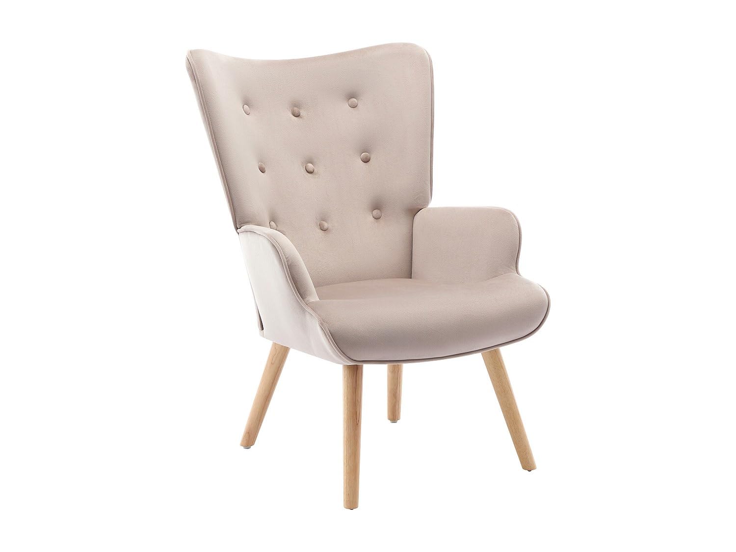 Vente-​unique - Scandinavian Armchair - Beige Velvet Armchair VATELY