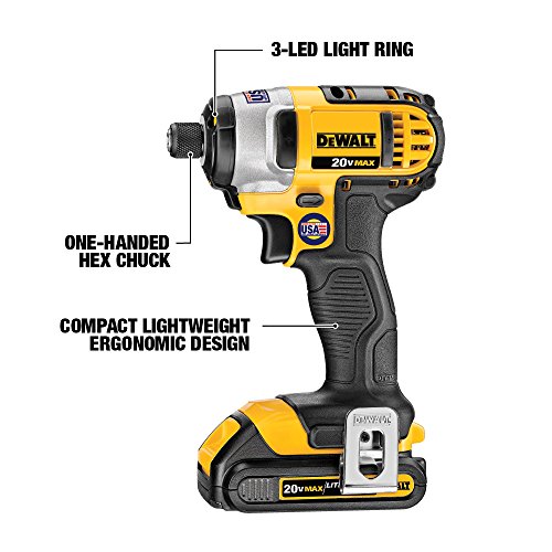 DEWALT DCK285C2 20-Volt MAX Li-Ion Compact 1.5 Ah Hammer Drill and Impact Combo Kit - Yellow DEWALT DCK285C2 20-Volt MAX Li-Ion Compact 1.5 Ah Hammer Drill and Impact Combo Kit - Yellow