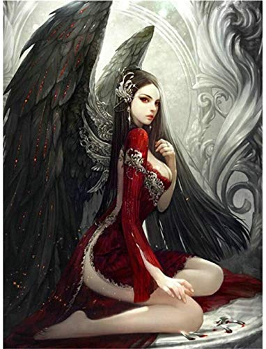 WAYATI DIY 5D Diamond Painting Card Kit Fallen Angel Full Diamond Cross Stitch Painting Number Kit Rhinestone Diamond Crystal Pasted Embroidery Painting Craft Hand-Made Festival 3040cm