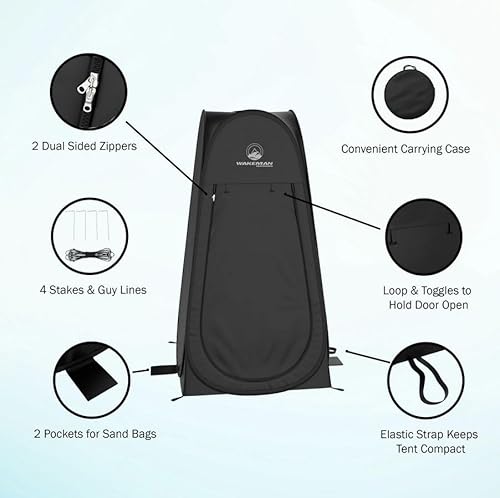 Wakeman 75-CMP1087 Pop Up Pod - Privacy Shower Tent, Dressing Room, Or Portable Toilet Stall With Carry Bag For Camping, Beach, Or Tailgate By Wakeman Outdoors thumb #7