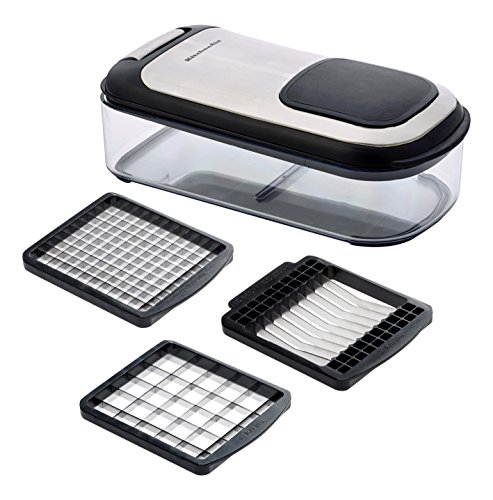 KitchenAid Cortador de frutas e vegetais gourmet 3 em 1 KN358BXOBA, tamanho único, preto