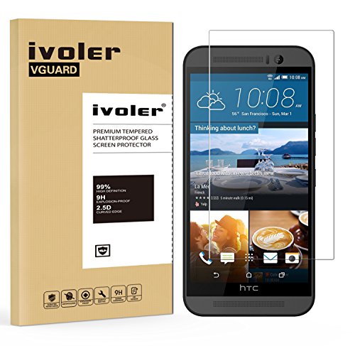 ivoler Protector de Pantalla para HTC One M9, Cristal Vidrio Templado Premium