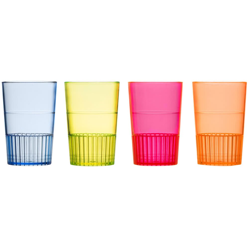 Fineline Quenchers 4115-MIX 1.5 oz. Mixed Neon Hard Plastic Shooter Glass - 300/Case