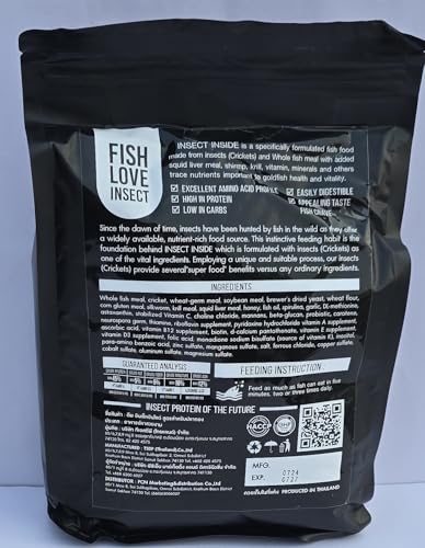 Image of Deep Insect Inside (Cricket) for High Protein Super Premium Gold Fish Formula for High Growth & Colour Enhancing Floating Micro Pellet 1.25 kg