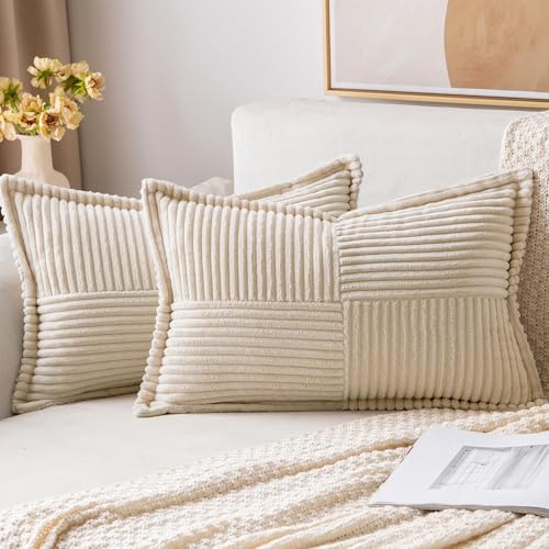 MIULEE 2er Set Kordsamt Kissenbezüge Samtkissen Weich Dekokissen Dekorativ...