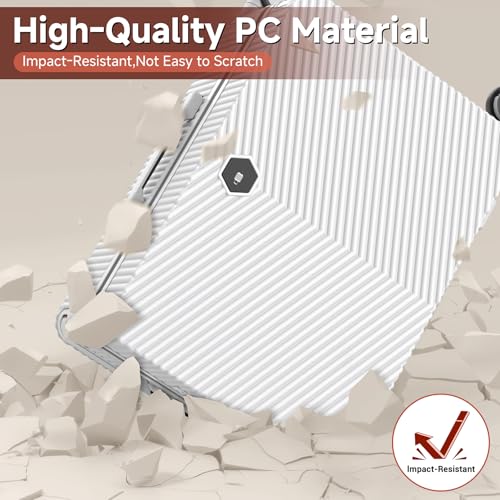 Lightweight Carry On Luggage 20inch Wide Handle Suitcase,Travel Luggage (03-WHITE)2