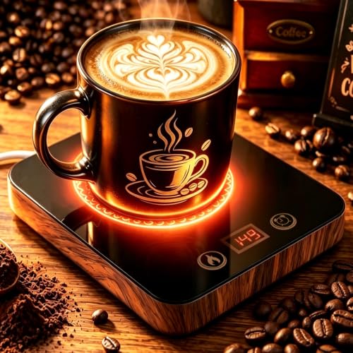 Coffee Mug Warmer for Desk with 1-12 Hours Timer Auto Shutoff & 3 Temp.