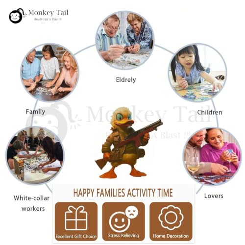Image of MONKEYTAIL Whimsy Wooden Jigsaw Puzzle for Adults & Teens - Laser-Cut Pieces, 3D Puzzle Box as Birthday Gift for Boys & Girls - Brain Teaser, Home Decor & Family Game (GDUC, Size: Large)