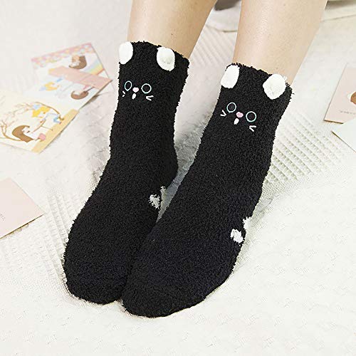 Image of Loritta Fuzzy Socks for Women, Soft Cozy Fluffy Christmas Socks | 5 Pairs, Super Warm Comfy, Cute Cat Dog Animal Pattern, Stretchy Cuff, Winter Holiday Gift, Home Sleeping, Stocking Stuffers