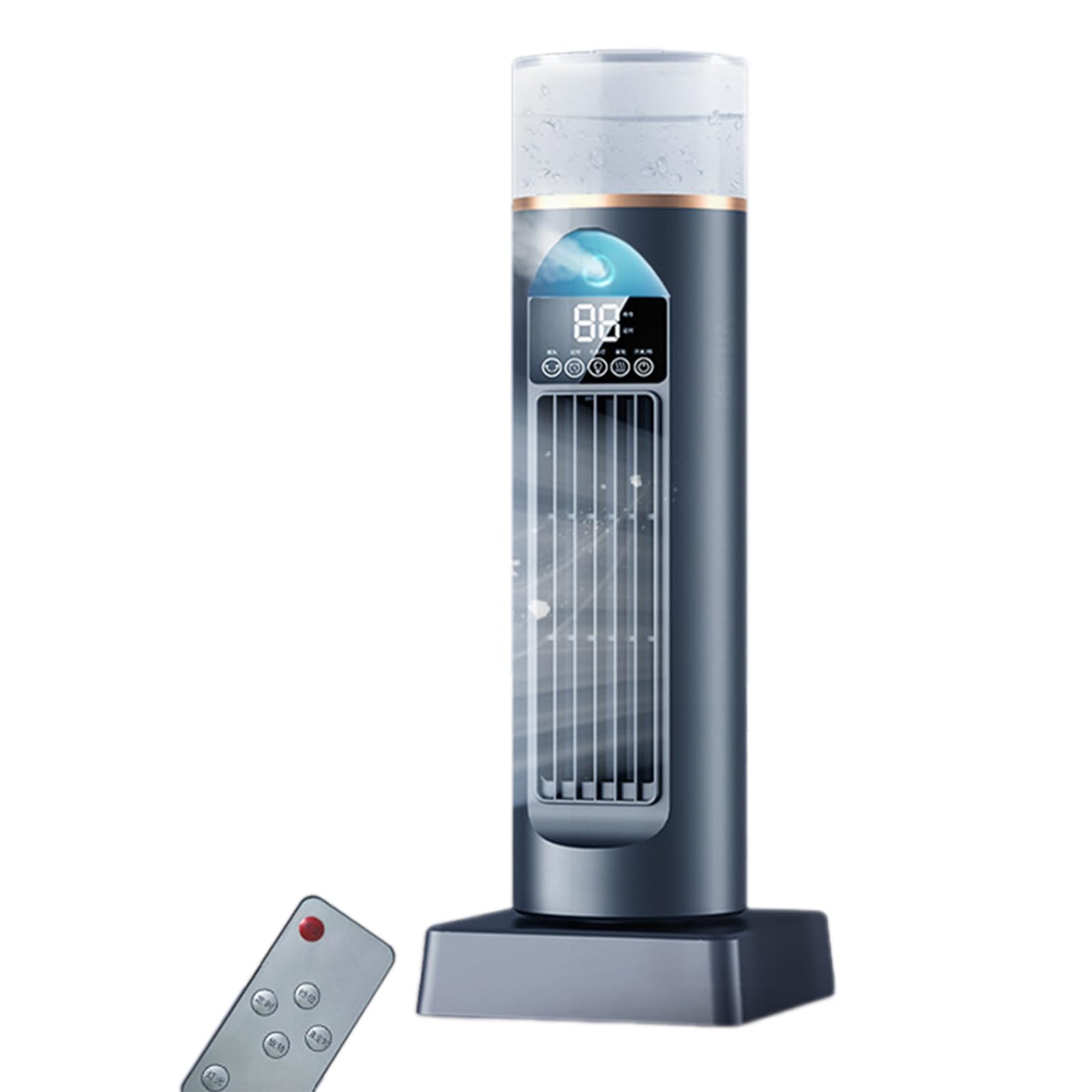Ventilatore a torre portatile senza pale, con funzione spray, silenzioso, con telecomando, portatile, per camera da letto, 37 x 12,5 x 12,5 cm