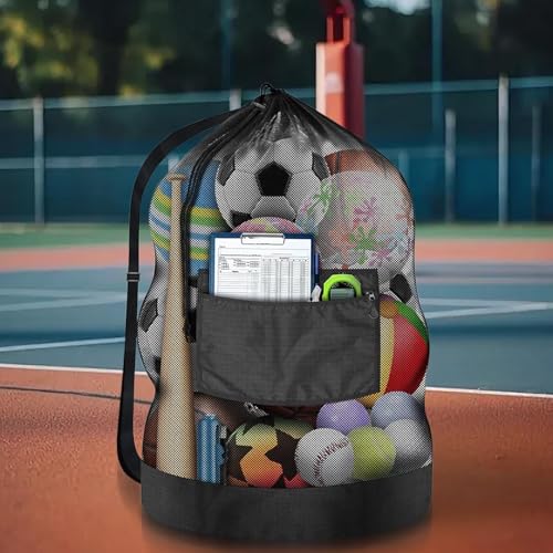Générique Bag for Soccer Balls, Football Mesh Storage Bag, Extra Large Sports Equipment Net Pouch for Athletes Adults Teens, Heavy Load Organizer, Outdoor Training Gym Game Day Use – Image 8